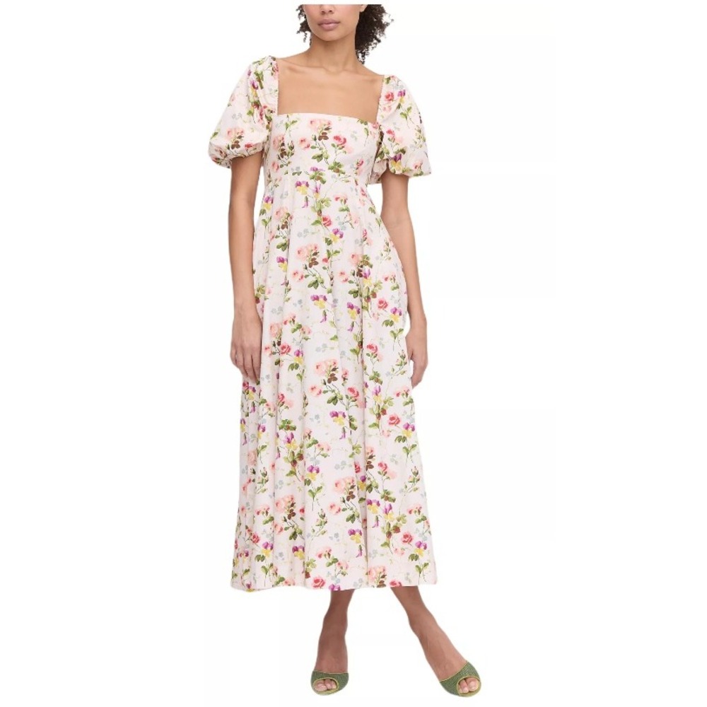Hill House Home The Matilda Dress XL Bluebonnet Multi Floral Puff Sleeve New NWT